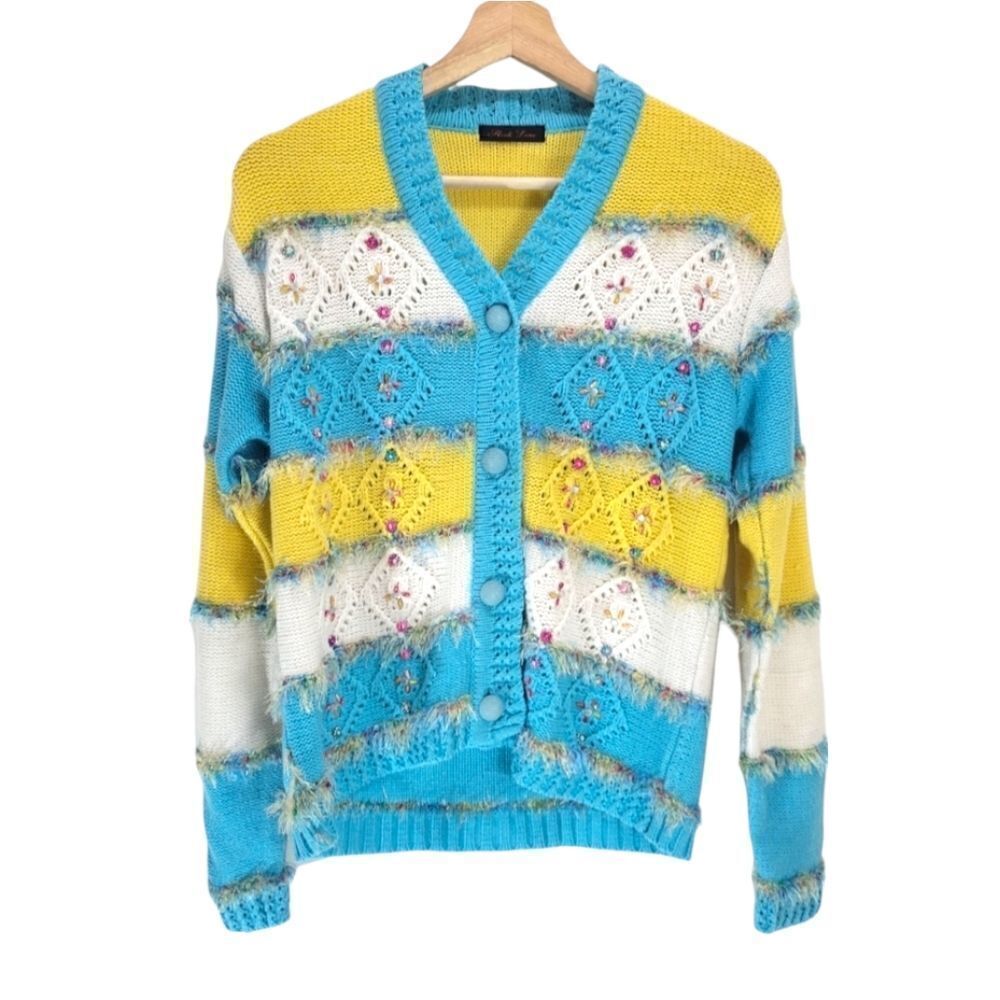 Retro Quirky Sleek Lime Cardigan